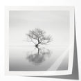 Minimalist Tree Reflection Wall Art - Modern Black & White Print
