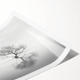 Minimalist Tree Reflection Wall Art - Modern Black & White Print
