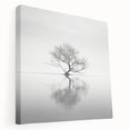 Minimalist Tree Reflection Wall Art - Modern Black & White Print