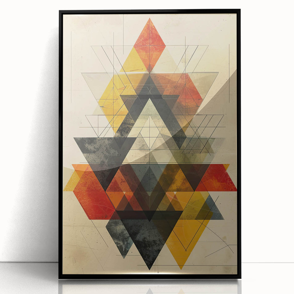 Framed abstract minimalist wall art featuring a sleek black design, ideal for modern decor. The acrylic frame enhances the artwork's sophistication, perfect for contemporary spaces.
