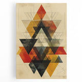 Abstract minimalist wall art on stretched canvas showcasing soft pastel colors and geometric shapes, perfect for modern home decor. Ideal for living room or office.