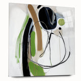 Abstract Art Prints – Modern Green, Black & Brown Minimalist Canvas