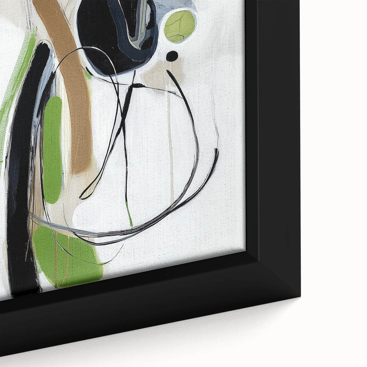 Abstract Art Prints – Modern Green, Black & Brown Minimalist Canvas