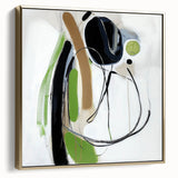 Abstract Art Prints – Modern Green, Black & Brown Minimalist Canvas