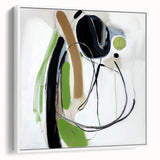 Abstract Art Prints – Modern Green, Black & Brown Minimalist Canvas