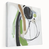 Abstract Art Prints – Modern Green, Black & Brown Minimalist Canvas