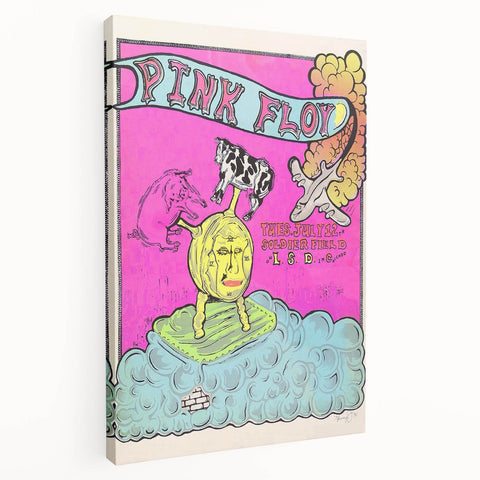 Pink Floyd LSD Tour 1972 Soldier Field Retro Concert Poster
