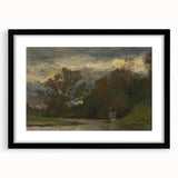 Romanticism Art: Poprad River Shore by Mednyánszky - Landscape Canvas