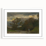 Romanticism Art: Poprad River Shore by Mednyánszky - Landscape Canvas