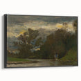 Romanticism Art: Poprad River Shore by Mednyánszky - Landscape Canvas