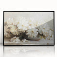 Elegant White Floral Living Room Wall Art - Modern Canvas Print