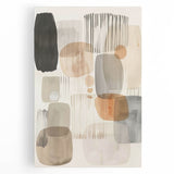 Abstract minimalist wall art on stretched canvas, showcasing soft pastel colors and geometric shapes, perfect for modern home decor.