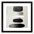 Modern Abstract Wall Art – Black & White Stacked Minimalist Design