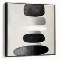 Modern Abstract Wall Art – Black & White Stacked Minimalist Design