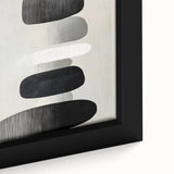 Modern Abstract Wall Art – Black & White Stacked Minimalist Design