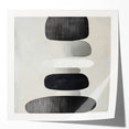 Modern Abstract Wall Art – Black & White Stacked Minimalist Design