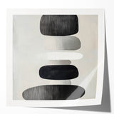 Modern Abstract Wall Art – Black & White Stacked Minimalist Design