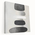 Modern Abstract Wall Art – Black & White Stacked Minimalist Design