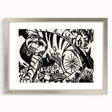 Expressionist Print - Tiger by Franz Marc | Black and White Wall Art