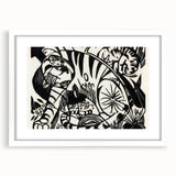 Expressionist Print - Tiger by Franz Marc | Black and White Wall Art