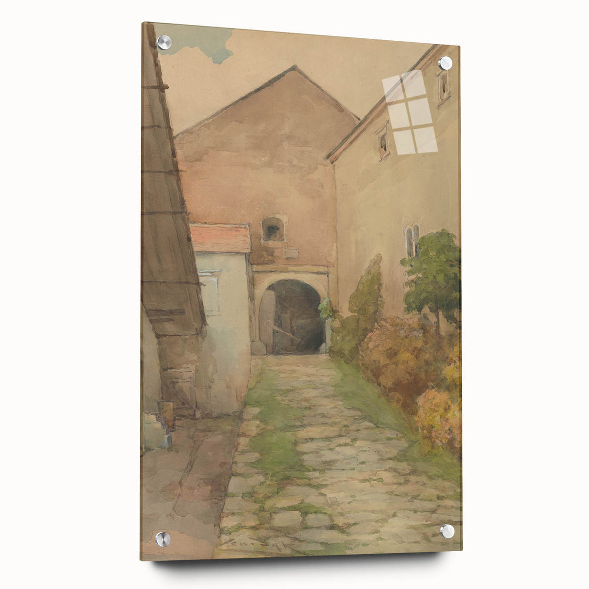 Old Yard - Impressionist Landscape Art by Lajos Csordák