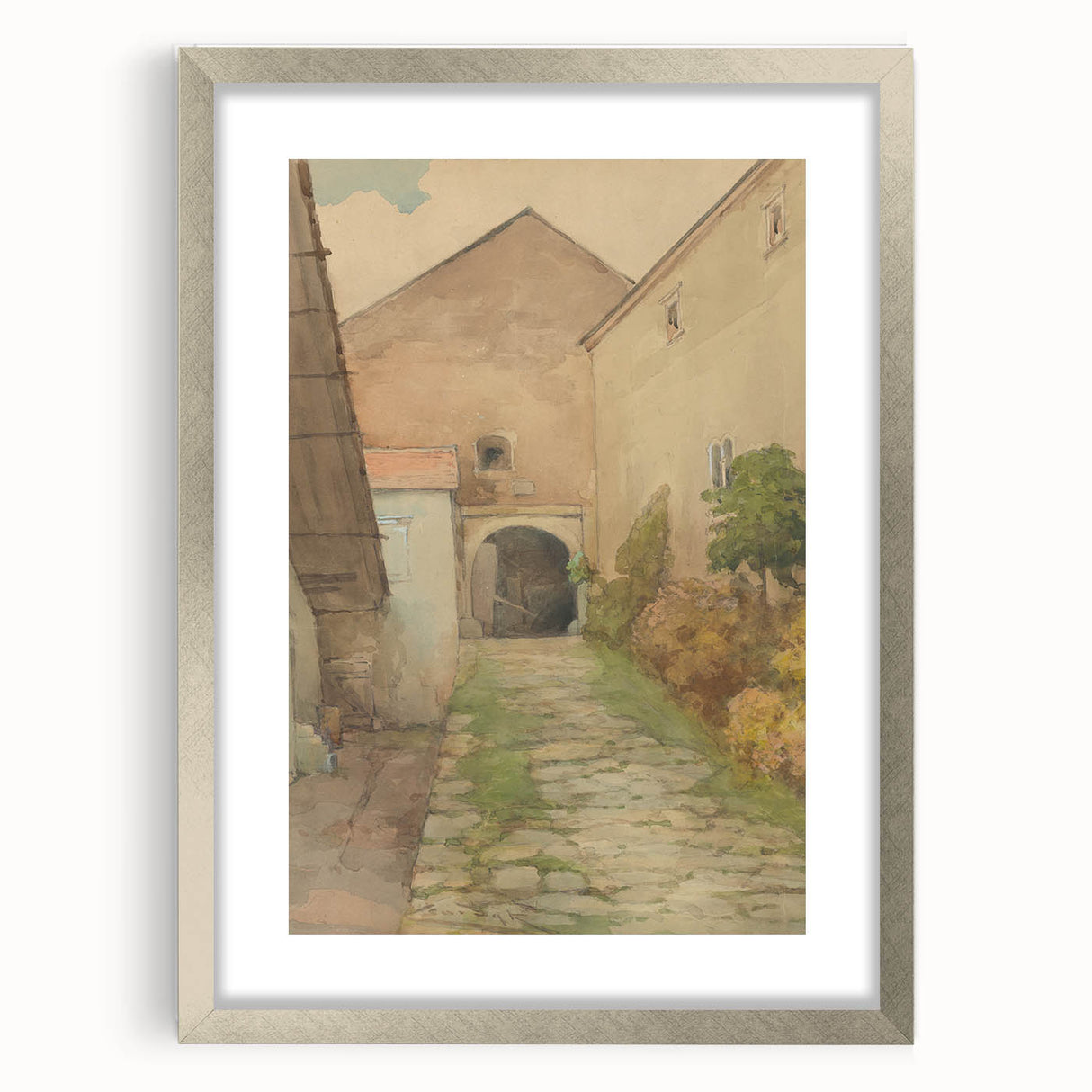 Old Yard - Impressionist Landscape Art by Lajos Csordák