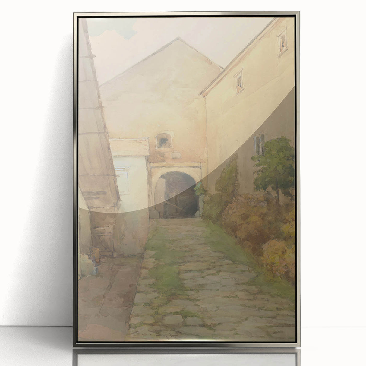 Old Yard - Impressionist Landscape Art by Lajos Csordák