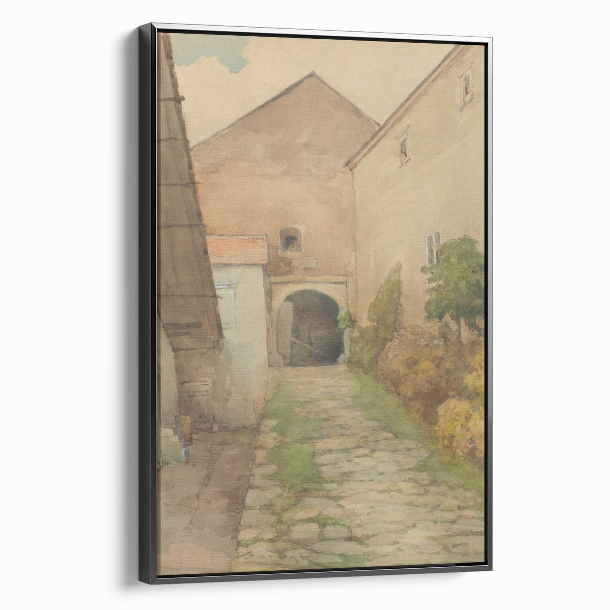 Old Yard - Impressionist Landscape Art by Lajos Csordák