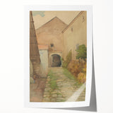 Old Yard - Impressionist Landscape Art by Lajos Csordák