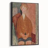 Modern Wall Art: Modigliani's Boy in Earthy Tones – Timeless Portrait Decor