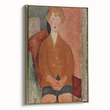 Modern Wall Art: Modigliani's Boy in Earthy Tones – Timeless Portrait Decor
