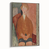 Modern Wall Art: Modigliani's Boy in Earthy Tones – Timeless Portrait Decor