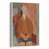 Modern Wall Art: Modigliani's Boy in Earthy Tones – Timeless Portrait Decor
