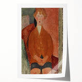 Modern Wall Art: Modigliani's Boy in Earthy Tones – Timeless Portrait Decor