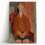 Modern Wall Art: Modigliani's Boy in Earthy Tones – Timeless Portrait Decor