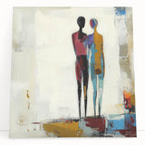 Abstract Couple Living Room Wall Art - Modern Canvas Print