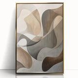 Framed abstract minimalist wall art featuring a gold-acrylic design, perfect for modern decor. Ideal for adding elegance to living spaces or offices.