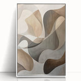 Framed abstract minimalist wall art in white acrylic, showcasing a sleek design with subtle textures, perfect for modern home decor and stylish interiors.