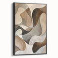 Framed black abstract minimalist wall art displayed from the side, showcasing sleek lines and a modern design, perfect for contemporary home decor.