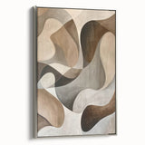 Framed minimalist abstract wall art featuring a silver color palette, showcasing elegant shapes and textures, ideal for modern home decor.
