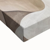 Abstract minimalist wall art on stretched canvas showcasing soft pastel colors and geometric shapes, perfect for modern home decor accentuating contemporary aesthetics.