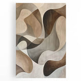 Abstract minimalist wall art on stretched canvas, featuring soft neutral tones and geometric shapes, ideal for modern home decor. Perfect for living room or office enhancement.