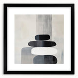 Contemporary Abstract Canvas – Black & White Zen-Inspired Wall Art