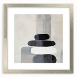 Contemporary Abstract Canvas – Black & White Zen-Inspired Wall Art