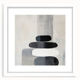 Contemporary Abstract Canvas – Black & White Zen-Inspired Wall Art