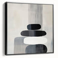 Contemporary Abstract Canvas – Black & White Zen-Inspired Wall Art