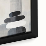 Contemporary Abstract Canvas – Black & White Zen-Inspired Wall Art