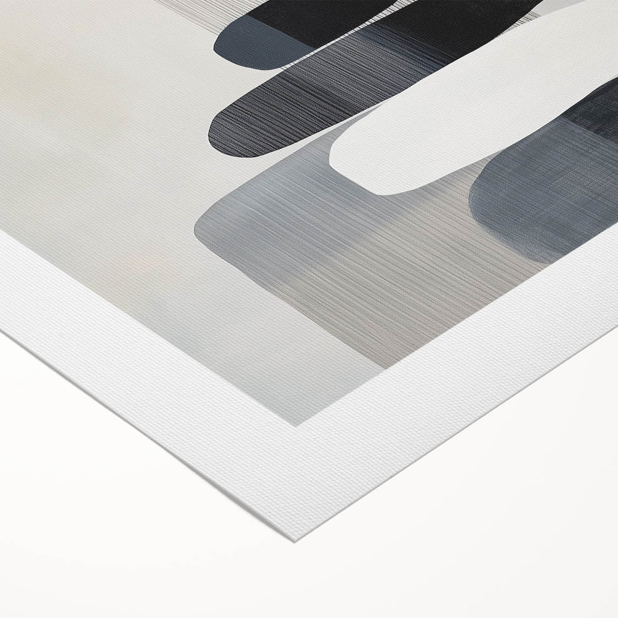 Contemporary Abstract Canvas – Black & White Zen-Inspired Wall Art
