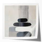 Contemporary Abstract Canvas – Black & White Zen-Inspired Wall Art