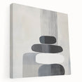 Contemporary Abstract Canvas – Black & White Zen-Inspired Wall Art